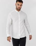 Only & Sons Regular Fit Linen Shirt In White - White