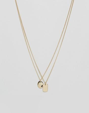 Monki Dogtag Necklace - Gold