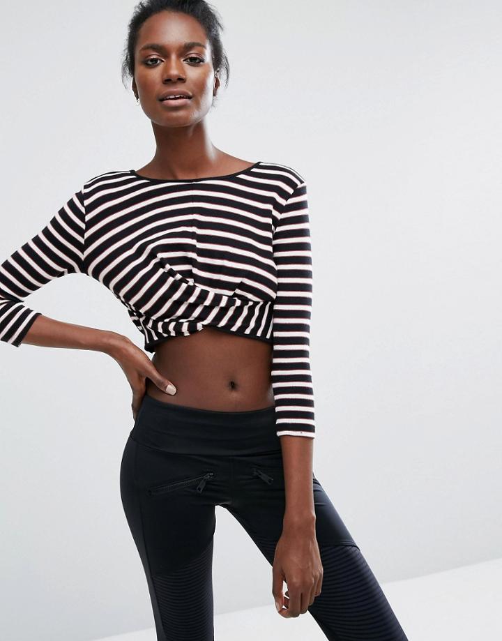 Y.a.s Stripe 3/4 Crop Top - Multi