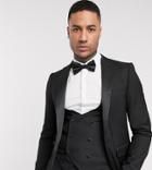 Devils Advocate Tall Skinny Fit Tuxedo Suit Jacket-black