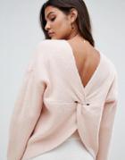 Micha Lounge Wrap Back Sweater - Pink
