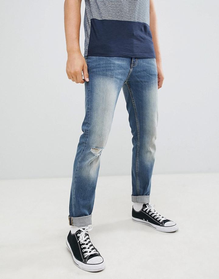 Burton Menswear Tapered Fit Jeans In Blue - Blue
