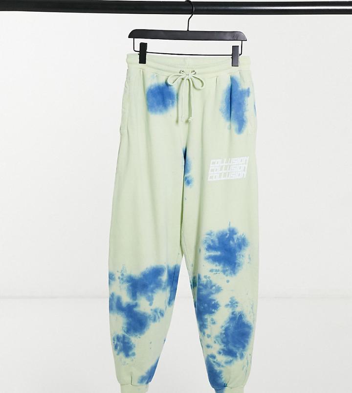 Collusion Unisex Oversized Sweatpants With Print In Tie-dye-multi