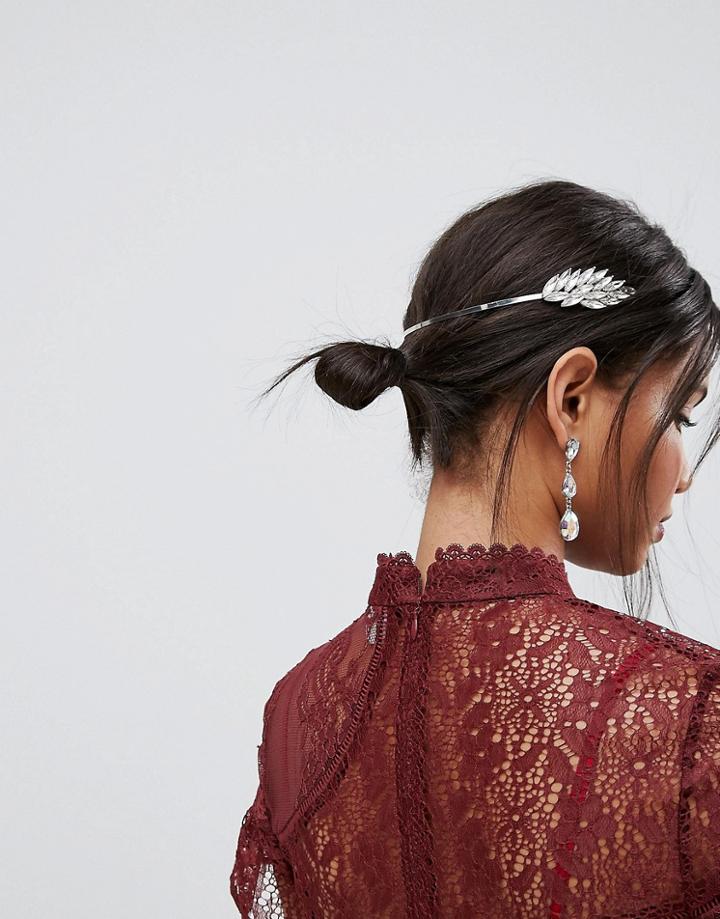 Asos Crystal Back Headband - Silver