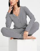 Lindex Cotton Henley Night Top In Navy - Navy