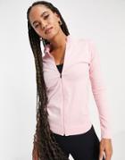 Asos 4505 Seamless Rib Zip Through Jacket-black