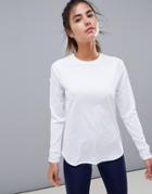 Asos 4505 Training Long Sleeve Top In Loose Fit - White