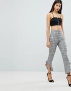 Asos Tailored Soft Fluted Slim Pants In Check - Multi