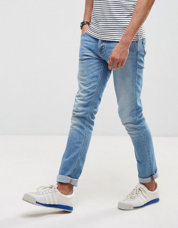 Nudie Jeans Co Grim Tim Jean Slim Fit Wild Spirit Light Wash - Blue