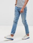 Nudie Jeans Co Grim Tim Jean Slim Fit Wild Spirit Light Wash - Blue