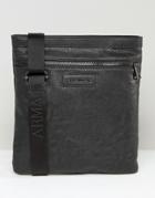 Armani Jeans Flight Bag In Faux Leather - Black