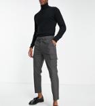 New Look Tapered Smart Cargo Pants In Gray Pinstripe