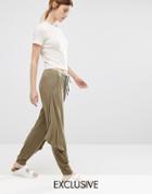 Stitch & Pieces Black Relaxed Lounge Trouser - Green