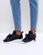 Miss Kg Satin Bow Sneakers - Black