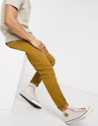 Asos Design Slim Jeans In Mustard-yellow