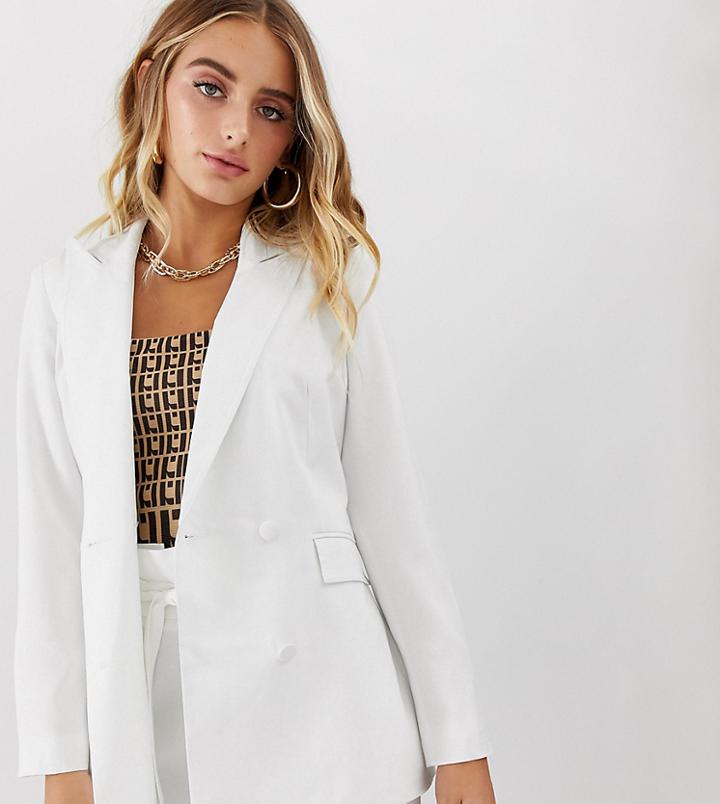 Missguided Two-piece Tailored Blazer In White - White