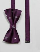 7x Halloween Skull Bow Tie - Purple