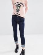 Love Moschino Heart Pocket Detail Capri Skinny Jean - Blue