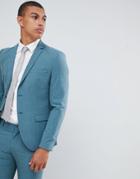 Selected Homme Skinny Suit Jacket In Green With Stretch - Green