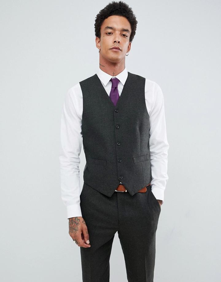 Gianni Feraud Slim Fit Green Donnegal Wool Blend Suit Vest - Green