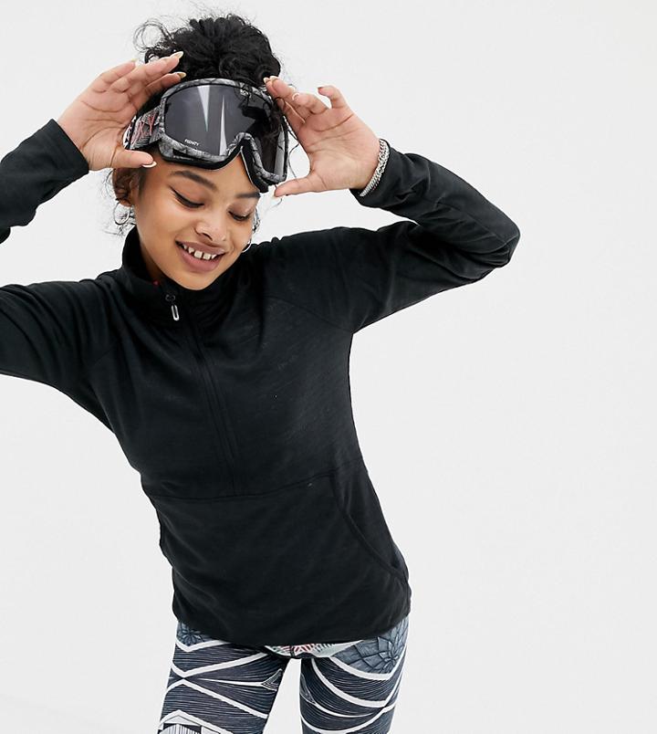 Roxy Cascade Half-zip Fleece Jacket In Black - Black
