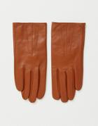 Asos Design Leather Touch Screen Tan Gloves-brown