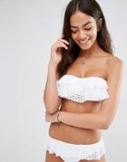 First & I Crochet Detail Bikini Top - White