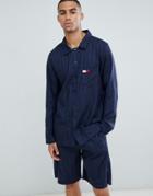 Tommy Hilfiger Matt And Shine Stripe Shirt In Navy - Navy