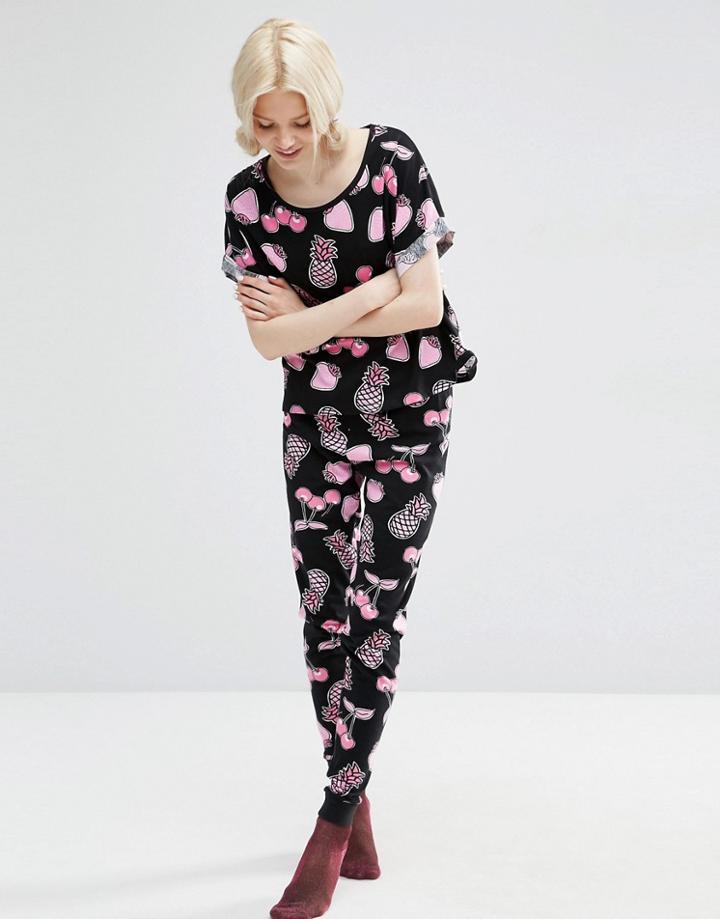 Asos Fruit Tee & Legging Pyjama Set - Multi