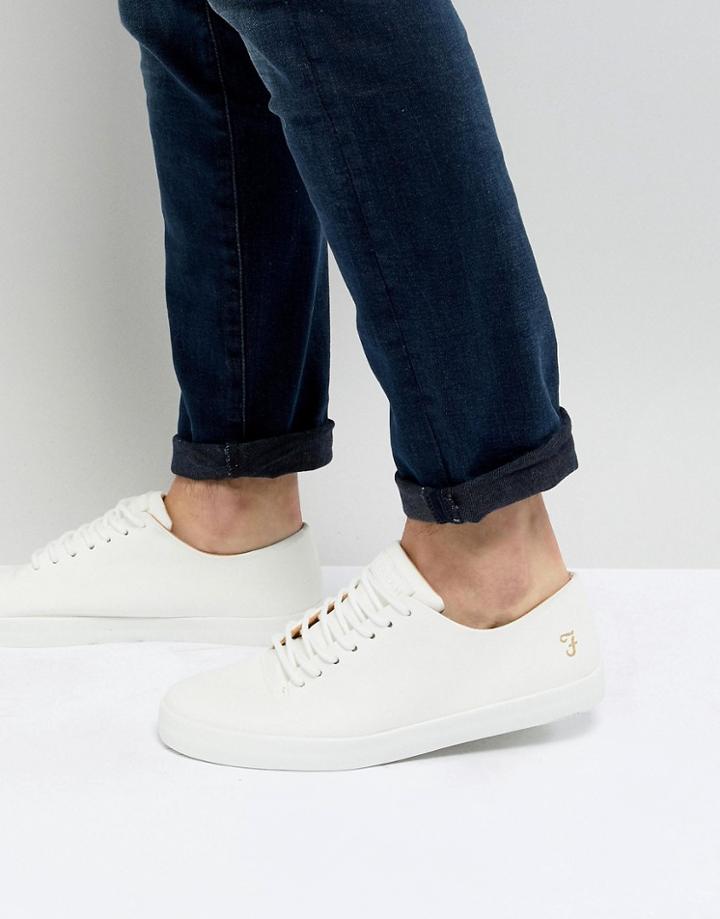 Farah Kiln Logo Sneakers In White - White