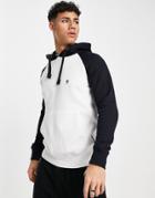 French Connection Raglan Overhead Hoodie In White Navy