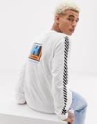 Sweet Sktbs X Helly Hansen Long Sleeve Split Logo T-shirt In White - White