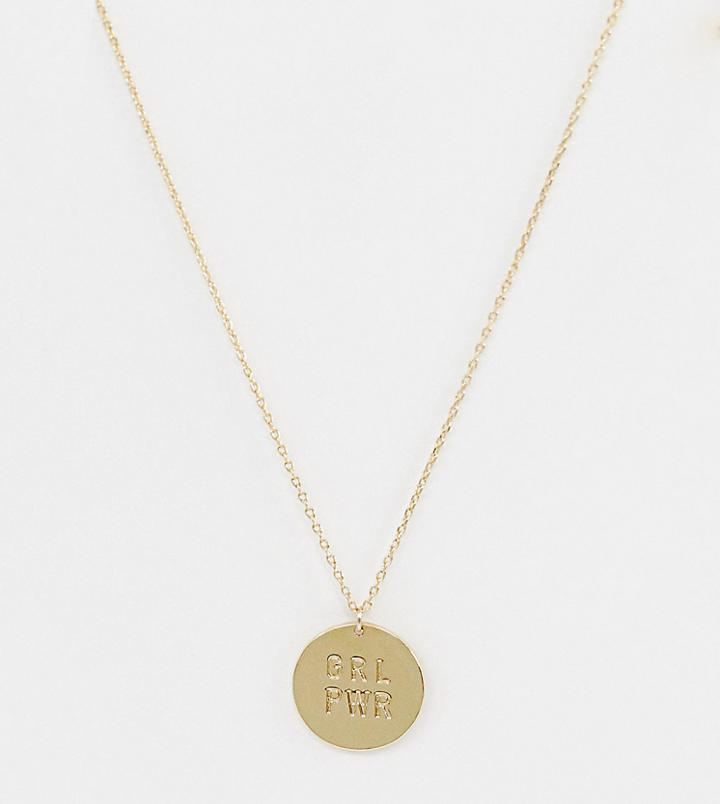 Orelia Gold Plated Grl Pwr Pendant Necklace - Gold