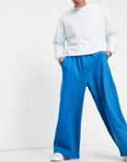 Asos Design Oversized Wide Leg Sweatpants In Blue-blues