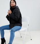 Asos Design Petite Puffer Made With Recycled Plastic Bottles - Black