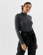 Y.a.s High Neck Knitted Sweater - Gray