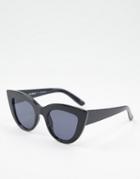 Aj Morgan Chunky Cat Eye Sunglasses In Black