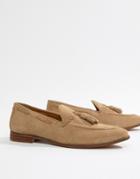 Kg By Kurt Geiger Tassel Loafers In Camel Suede - Beige