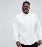 Asos Design Plus Stretch Regular Fit Oxford Shirt In White