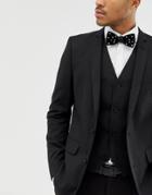 Asos Design Bow Tie With Embellishment - Black