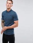 Asos Muscle Fit Polo In Pique In Blue - Blue