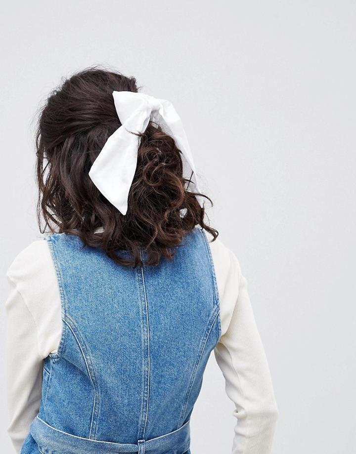 Asos Design Hair Clip With Satin Scarf Style Bow - Multi