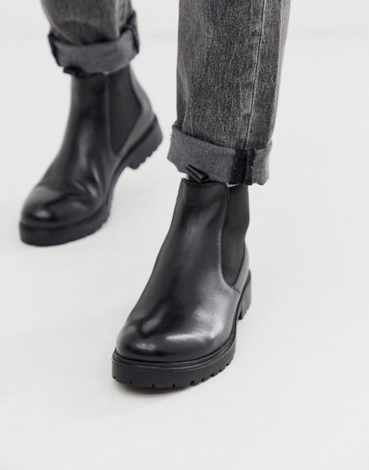 Depp London Leather Chunky Chelsea Boot