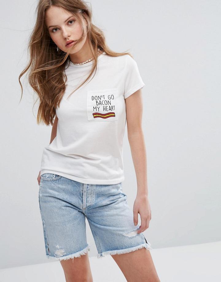 Heartbreak Bacon My Heart T-shirt - White