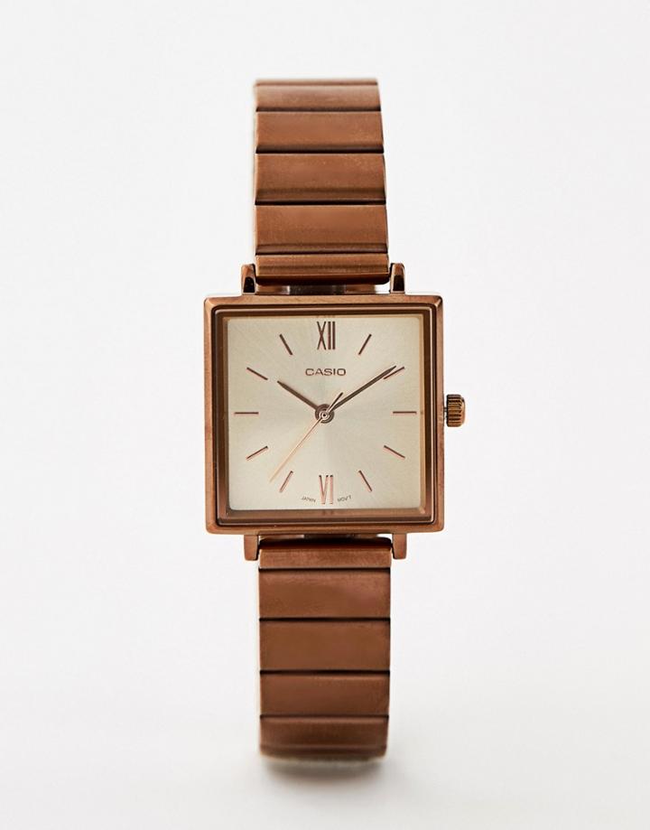 Casio Analogue Vintage Watch In Rose Gold - Gold