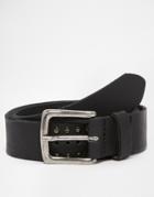 Asos Leather Belt In Black With Vintage Style Studding - Black