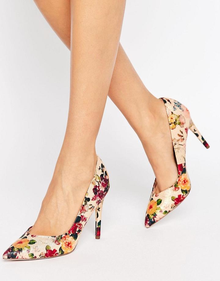 Little Mistress Floral Heel Court - Multi