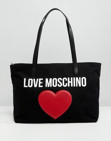 Love Moschino Canvas Tote Bag - Black