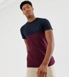 French Connection Tall Contrast Block Color T-shirt-navy