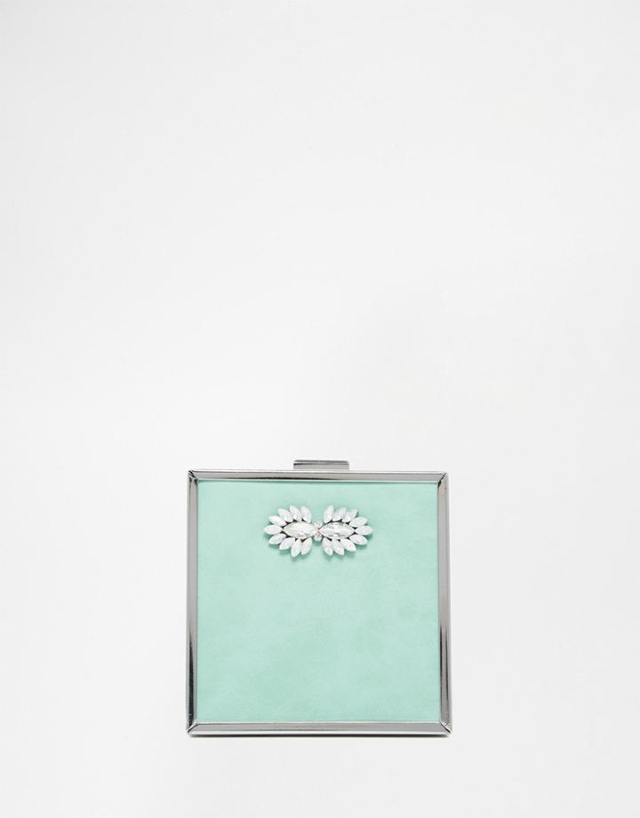 Johnny Loves Rosie Exclusive Square Box Clutch Bag - Morning Mist